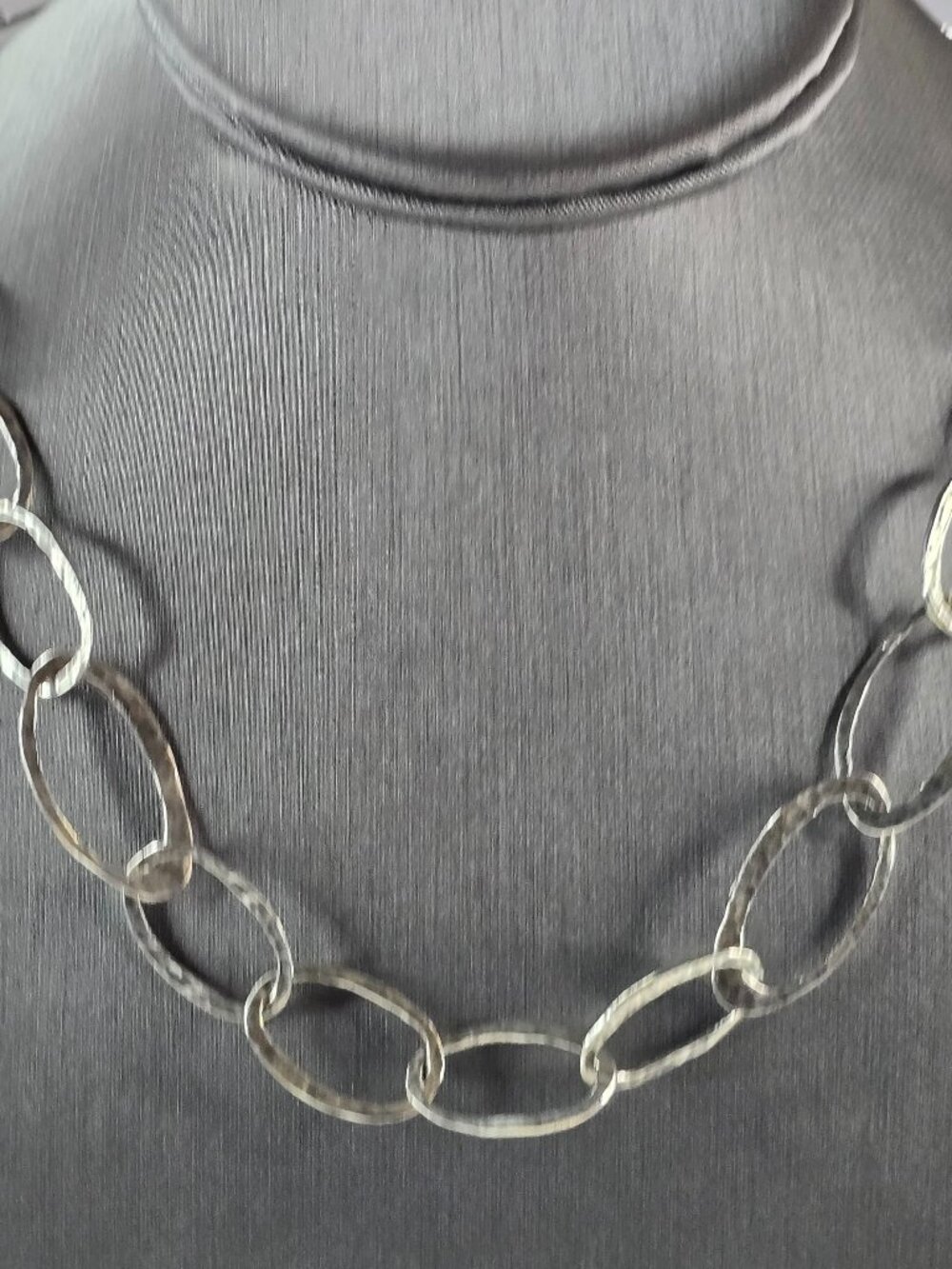 Womens Vintage Estate Sterling Silver Modernist Necklace 23.6g E2357